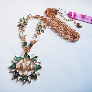 NWT BETSEY JOHNSON SUN MOON STARS NECKLACE